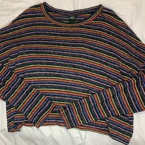 Rainbow striped long sleeve.